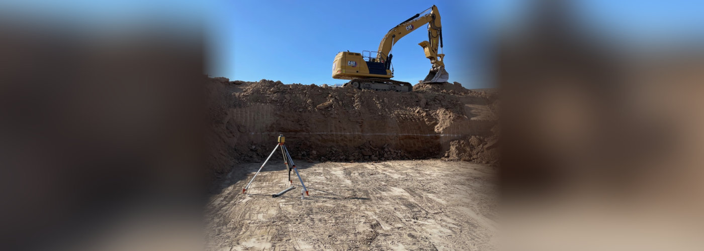 big excavator on new construction site